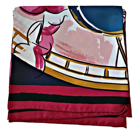 Authentic Louis Vuitton Rare Groom/Porter Theme Silk Scarf - Picture 3 of 4